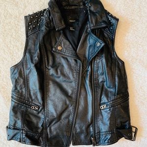 Faux leather vest